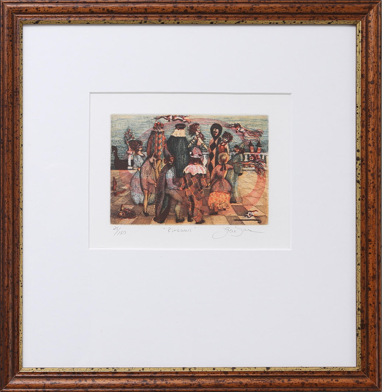 IRENE JARZ. "Ringdans", grafiskt blad, numrerad 25/150, signerad.