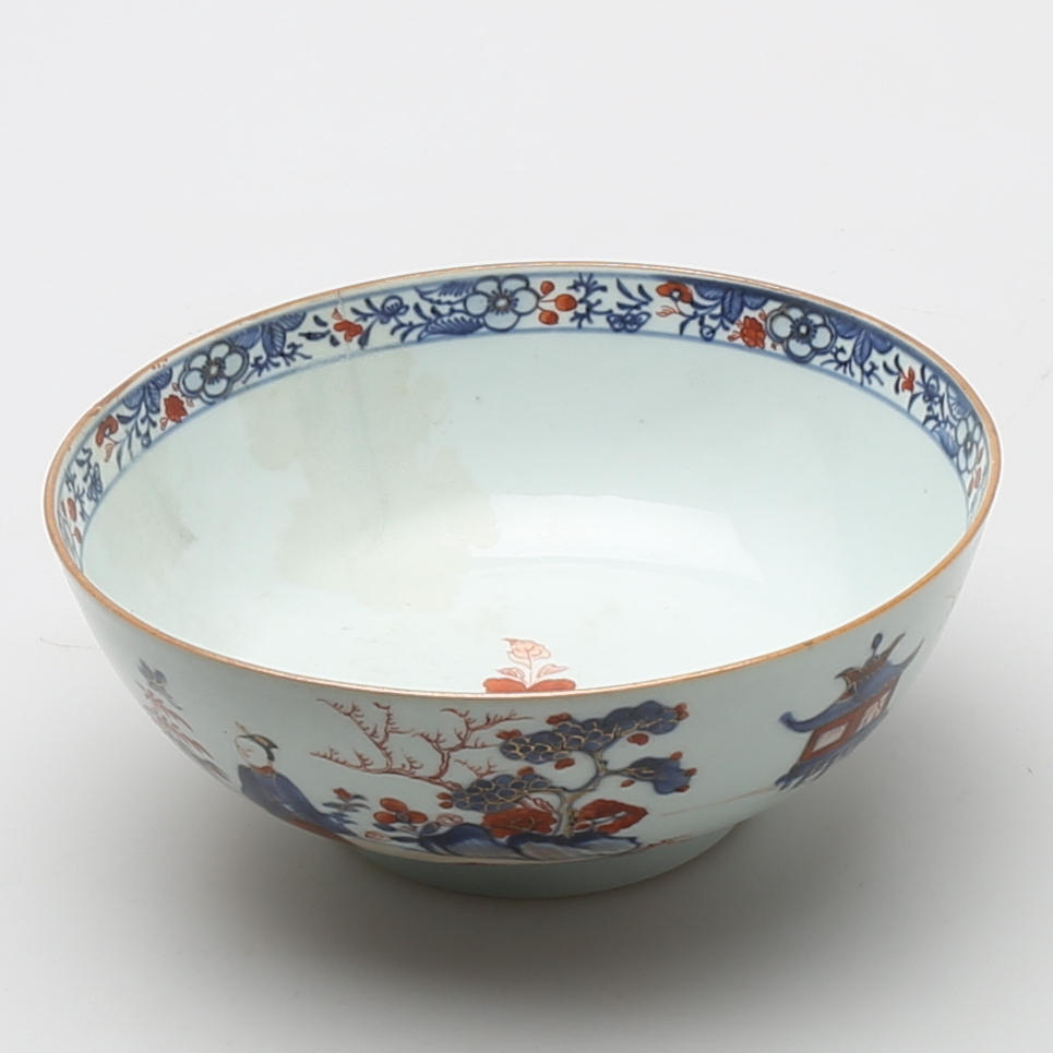 SKÅL, porslin, Kina 1700-tal, "Clobbered".