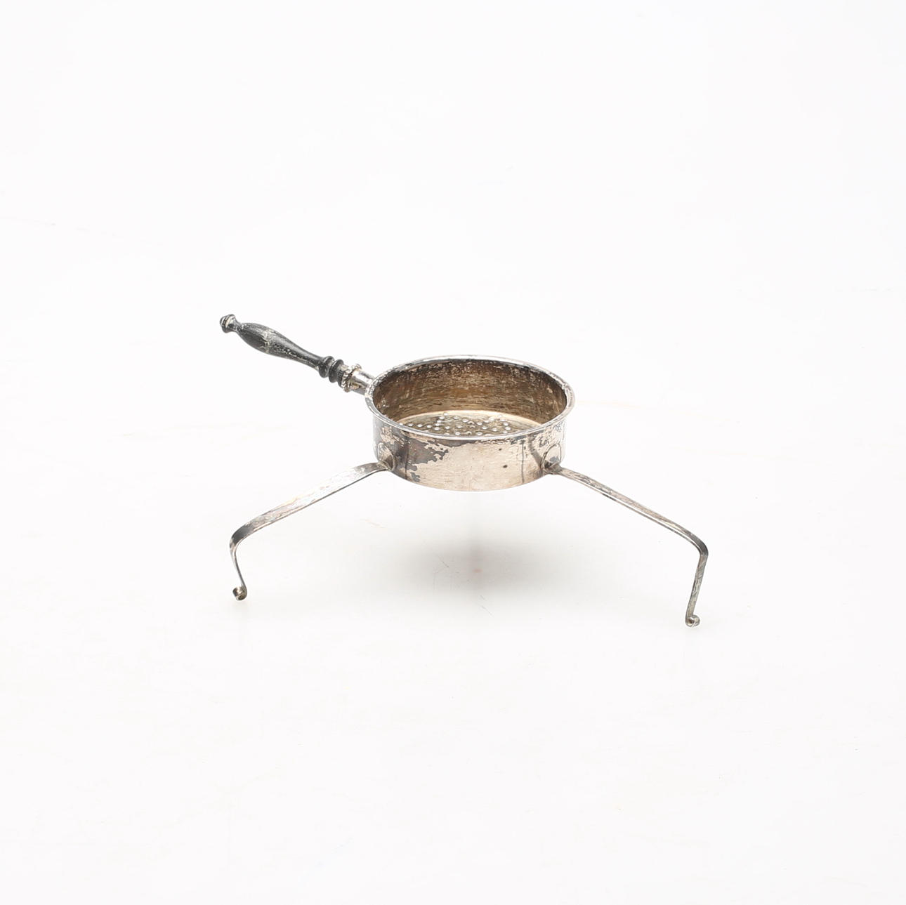 A silver tea spinner by Lorenz Georg Weis (active 1791-1829).