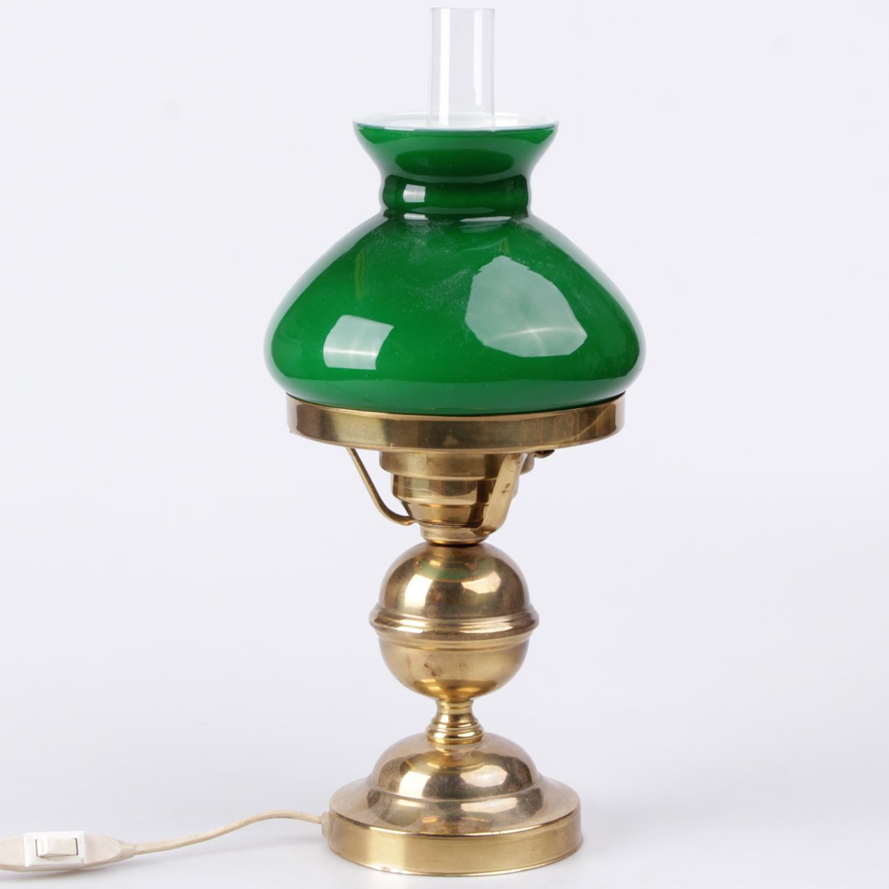 BORDSLAMPA, mässing och glas, Abo, Danmark, 1900-talets mitt.