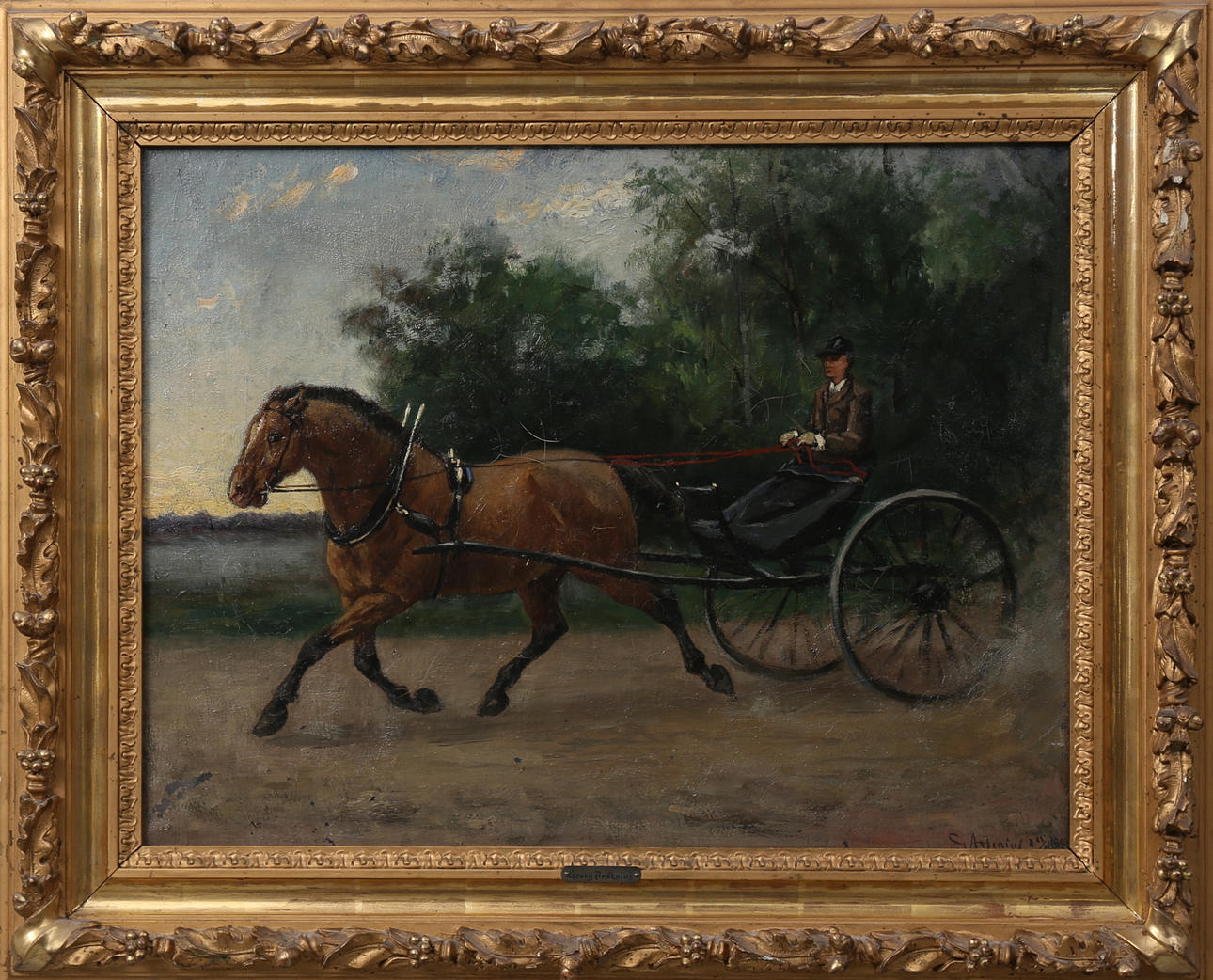 CARL GEORG ARSENIUS. Ekipage, olja på duk, signerad G Arsenius och daterad 25/1 1881.