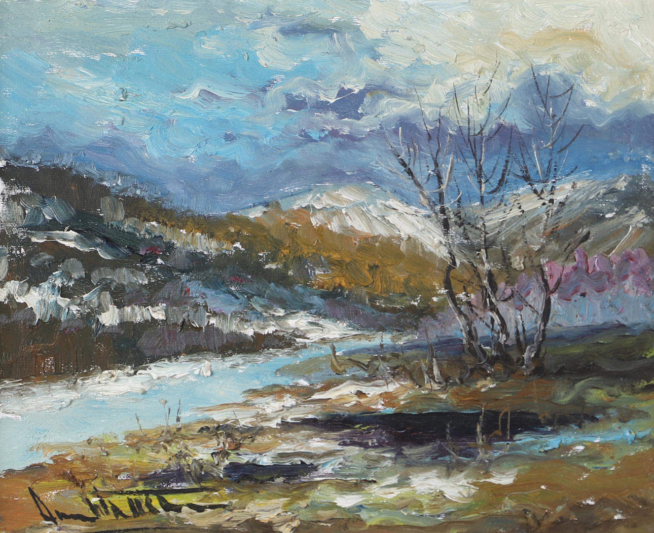ARNE WALLSTEN. Mountain landscape, oil on canvas, signed.