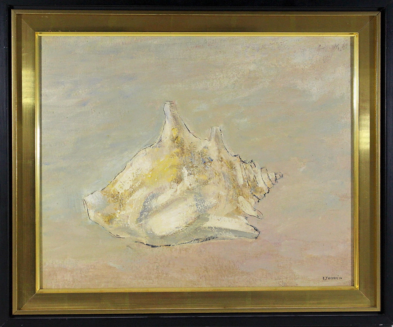 ESAIAS THOREN. olja på pannå, " snäckan " signerad E Thorén.