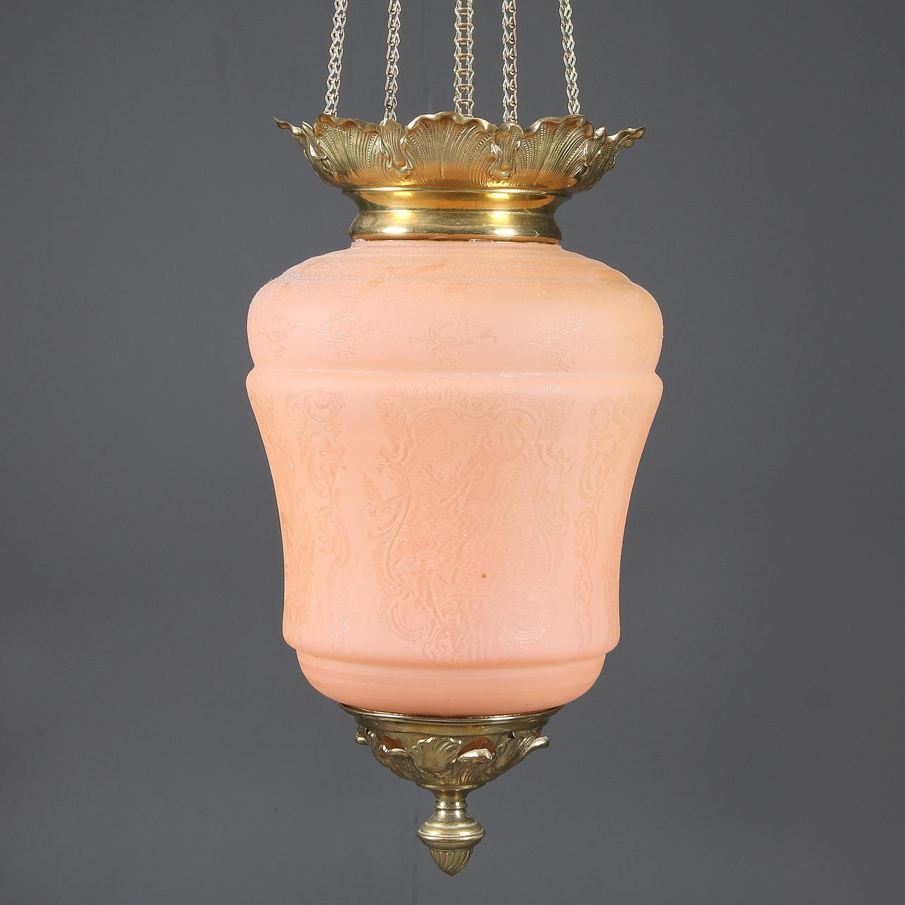 MÅNSKENSAMPEL, glas och mässing, 1800-talets andra hälft.