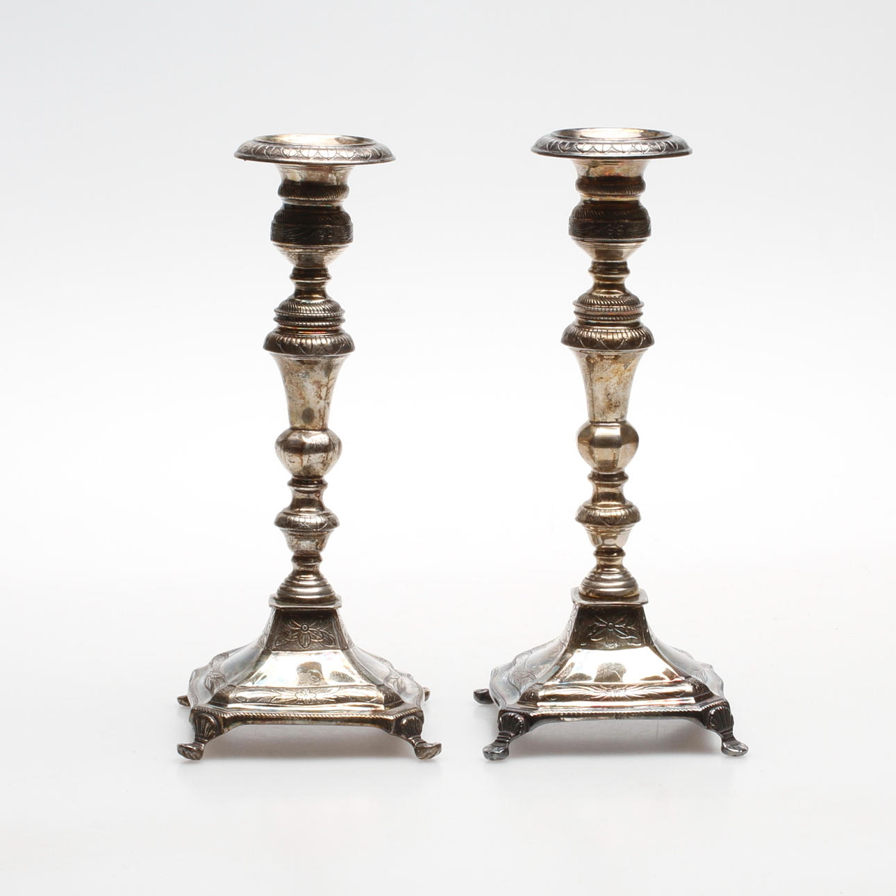 LJUSSTAKAR, silver, ett par, 1900-tal, vikt ca 925 gram.