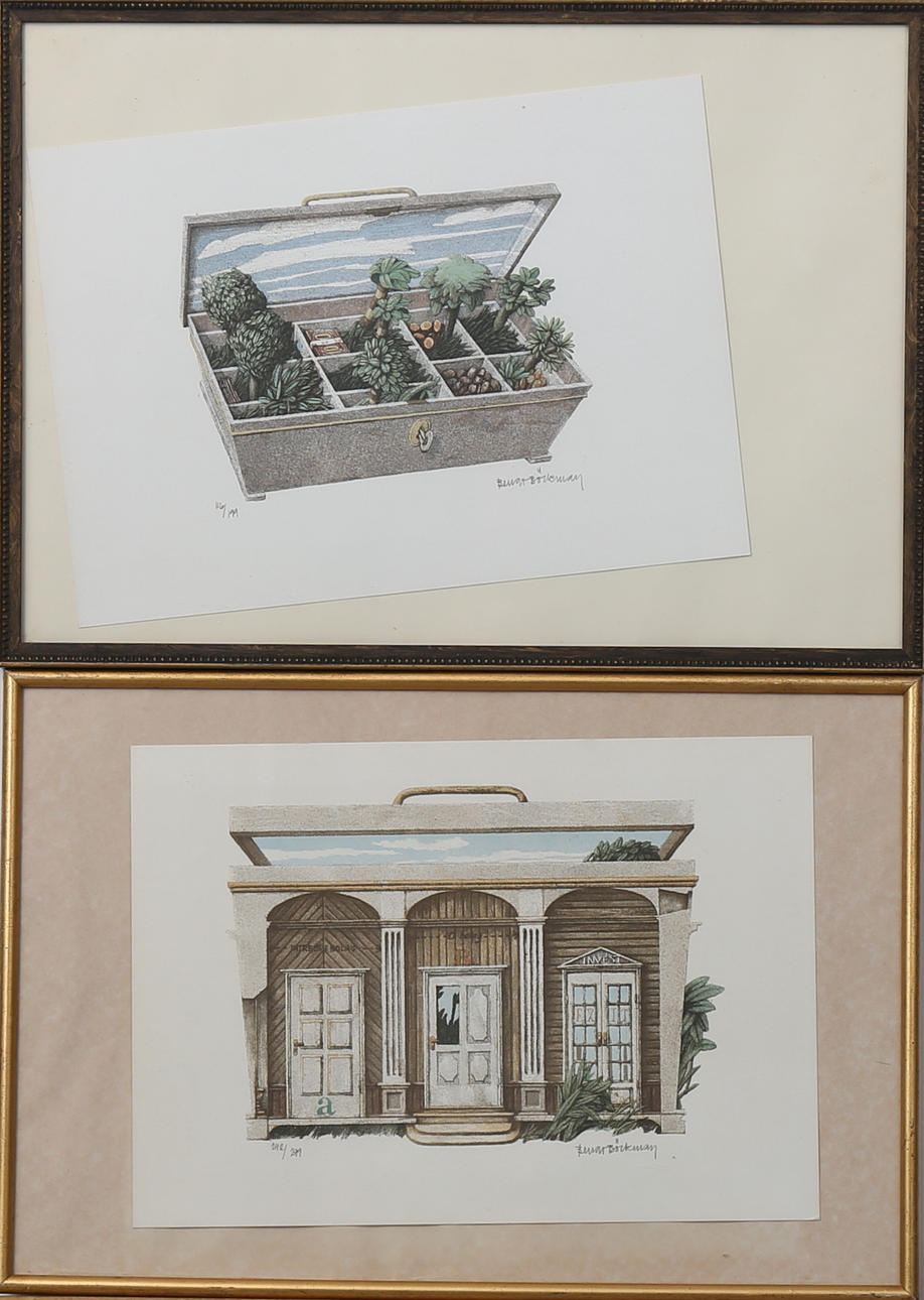 BENGT BÖCKMAN. PARTI GRAFIK, 2 st Färglitografier nr 116/1199, 242/299, signerade.