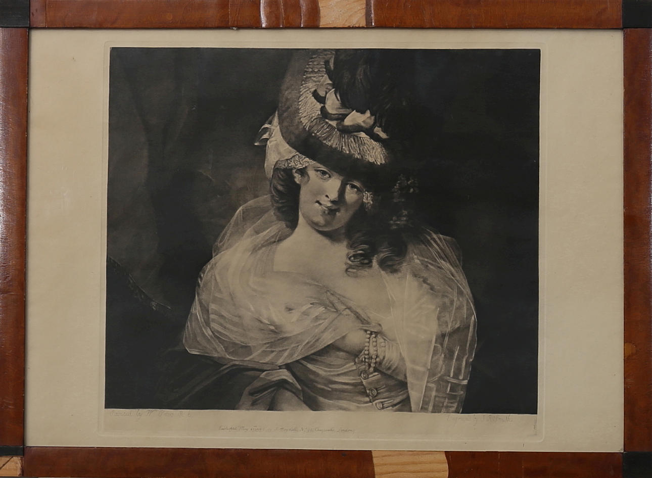 OIDENTIFIERAD KONSTNÄR. Porträtt, gravering/etsning, 1700-tal, Signerad J R Smith i trycket.