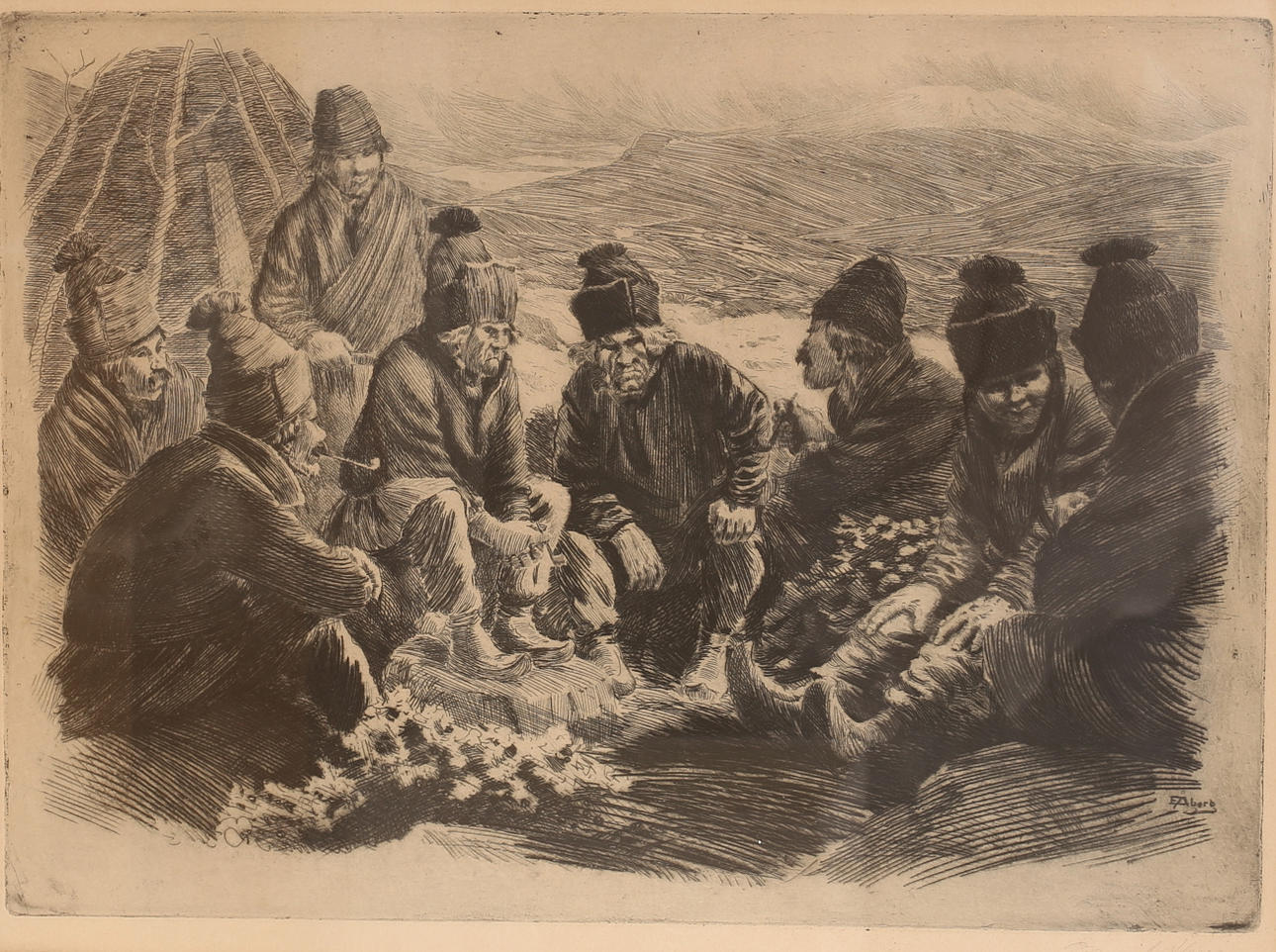 EMIL ÅBERG. Etching, “Notes that advise”.