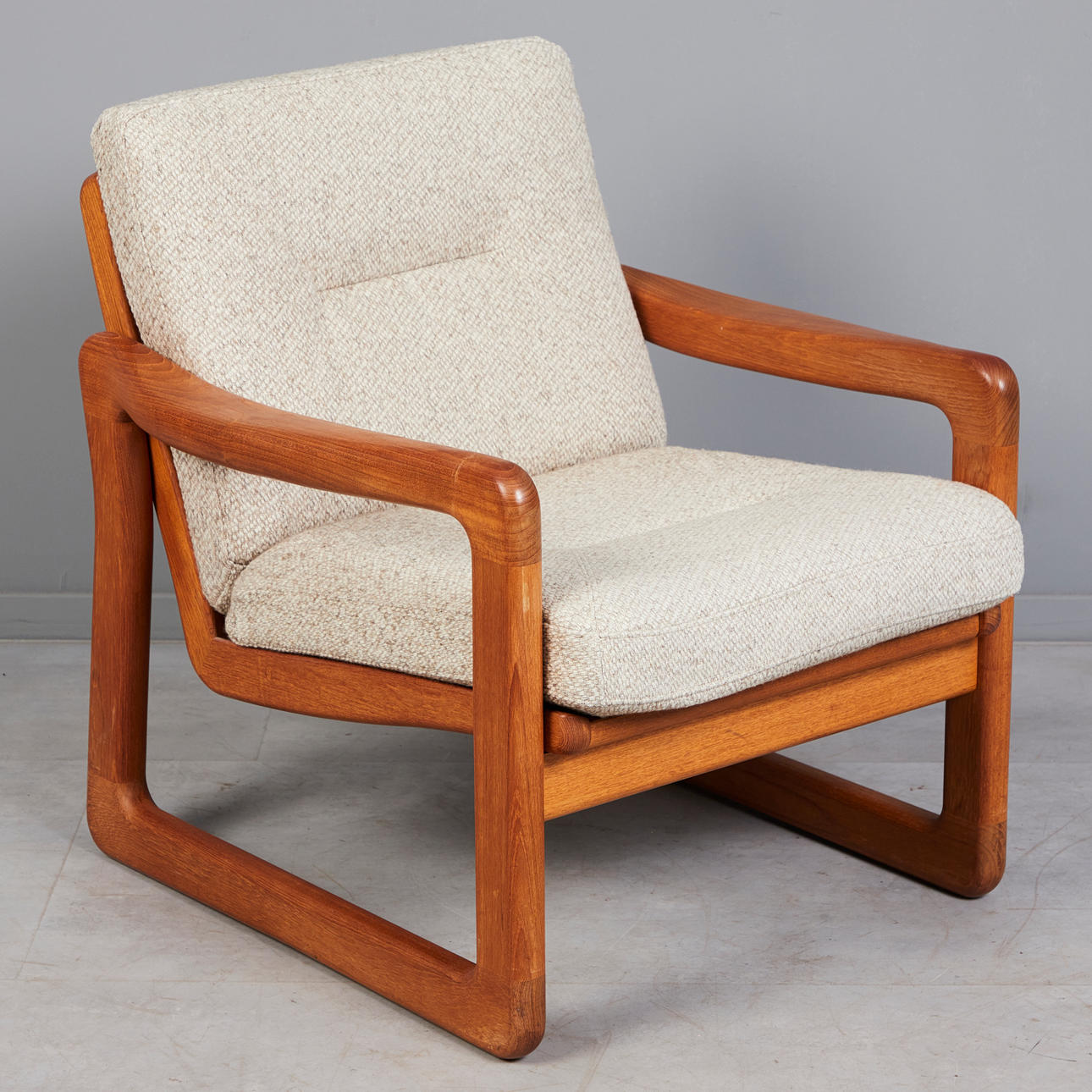 Holsterbro, fåtölj, teak, ull, 1960-tal, Danmark.