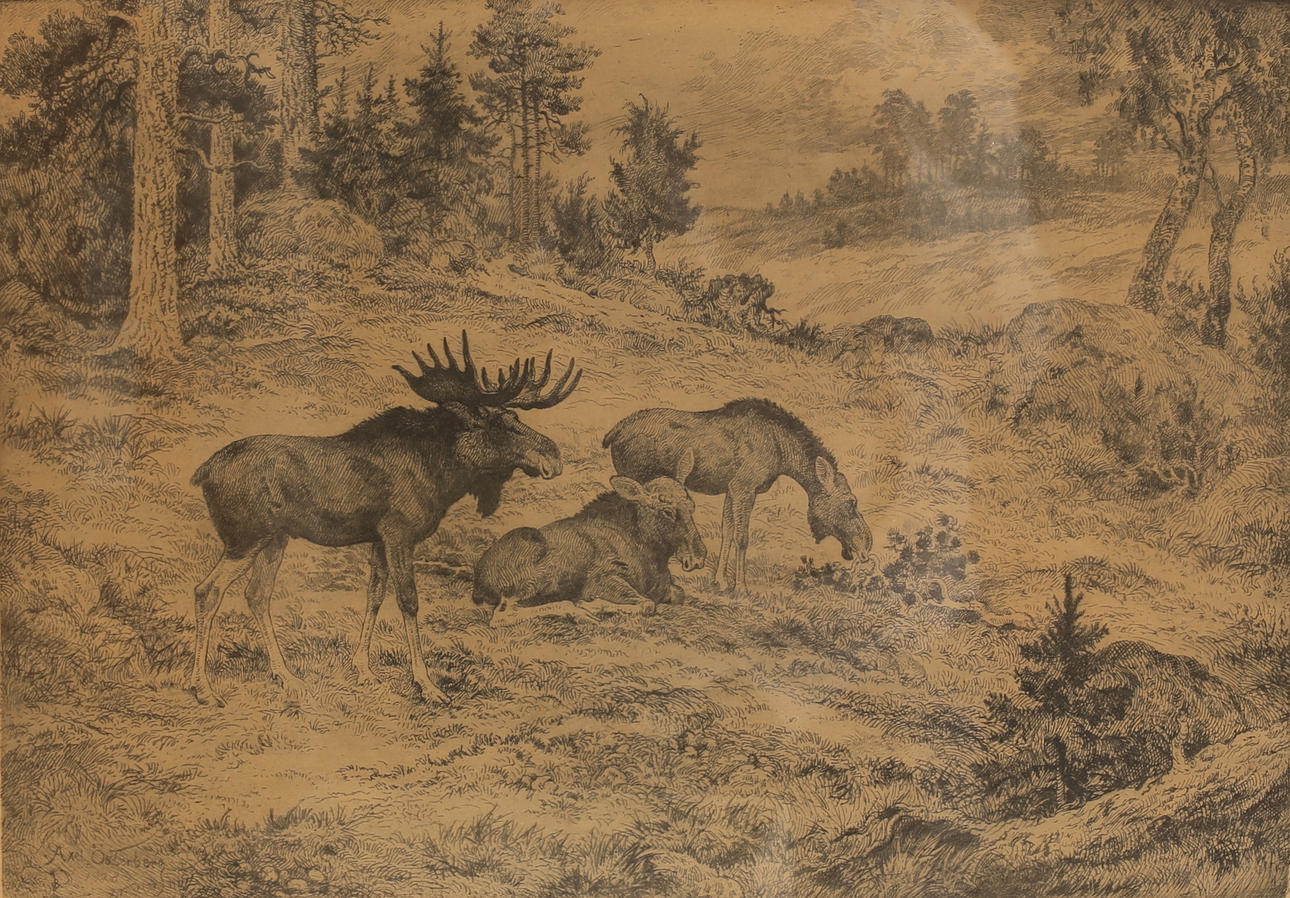 AXEL ÖSTERBERG. Etching, signed.