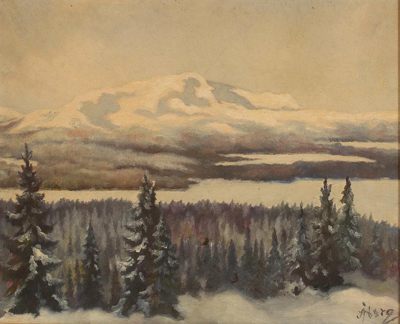 UNIDENTIFIED ARTWORK, oil panel, signed Åberg.