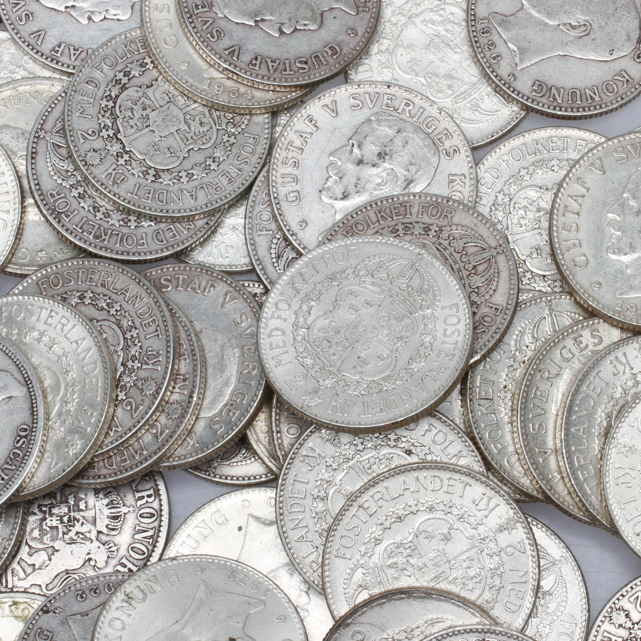 MYNT, silver, 2 kronor, vikt ca 1000 gram.