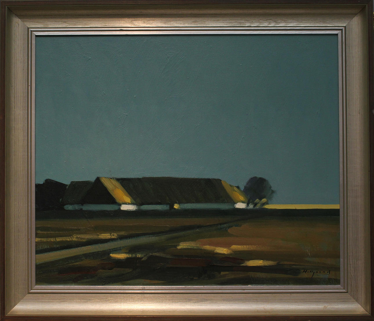 BENGT HILLGRUND. Skånegård. Olja på duk. Signerad Hillgrund.