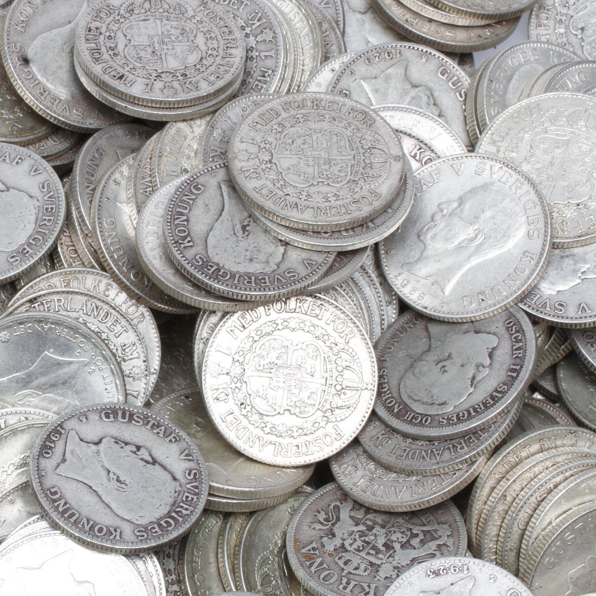 MYNT, silver, 1 kronor, vikt ca 4000 gram.