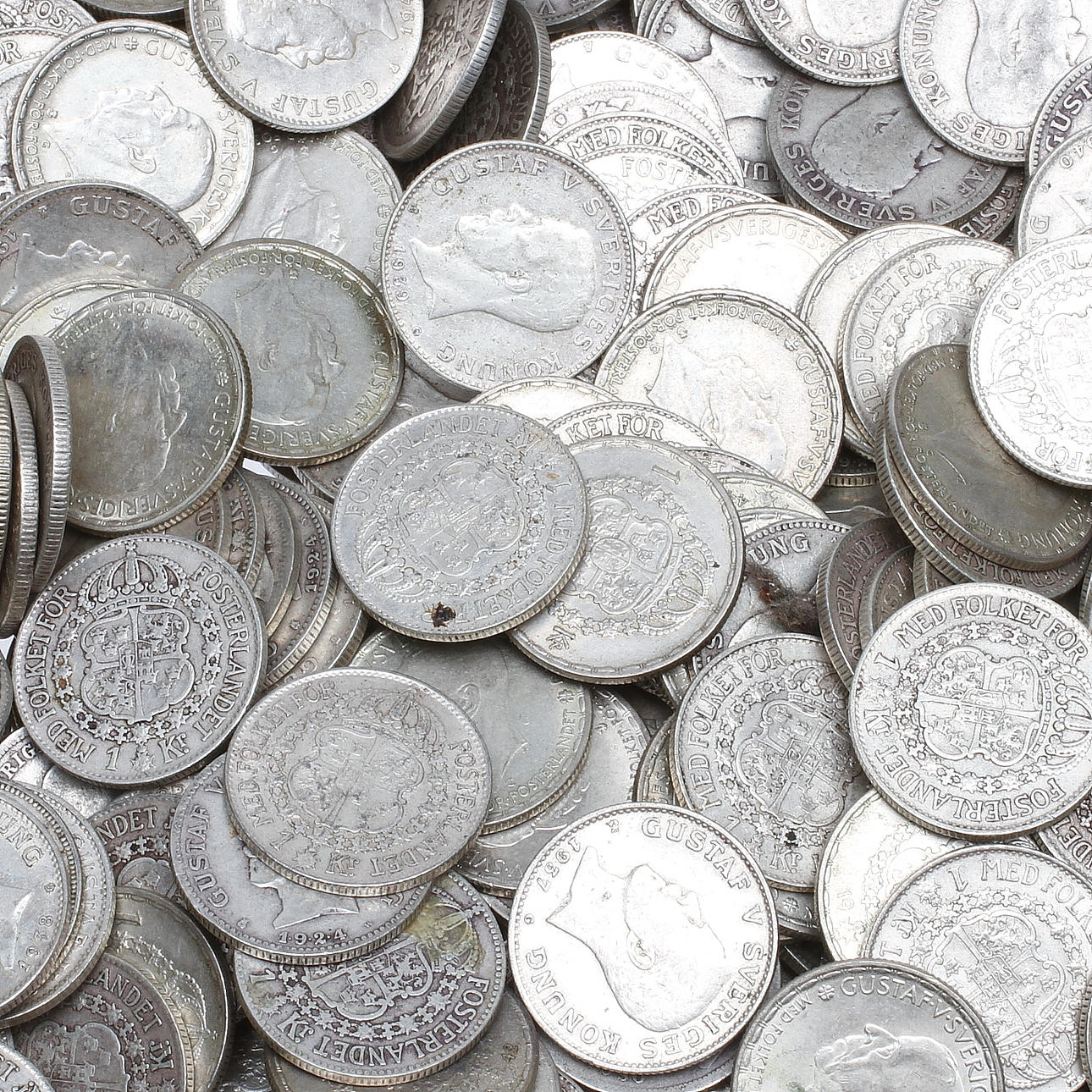 MYNT, silver, 1 kronor, vikt ca 4000 gram.