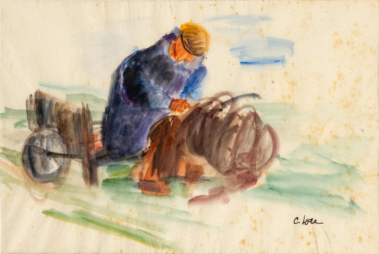 CHRISTOPH VOLL (1897-1939). Bauer bei der Rast.