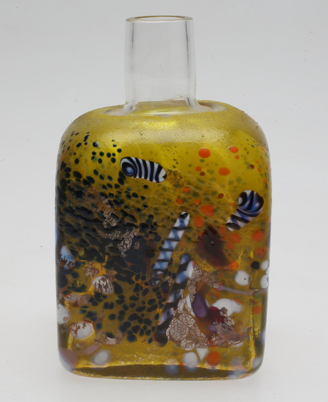 KONSTGLAS, flaska, möjligen Bertil Vallien, 1900-tal.