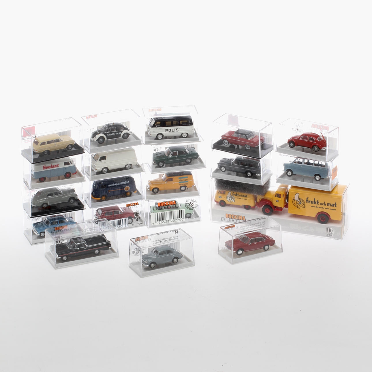 MODELLBILAR BREKINA 20 stycken i originalkartonger.