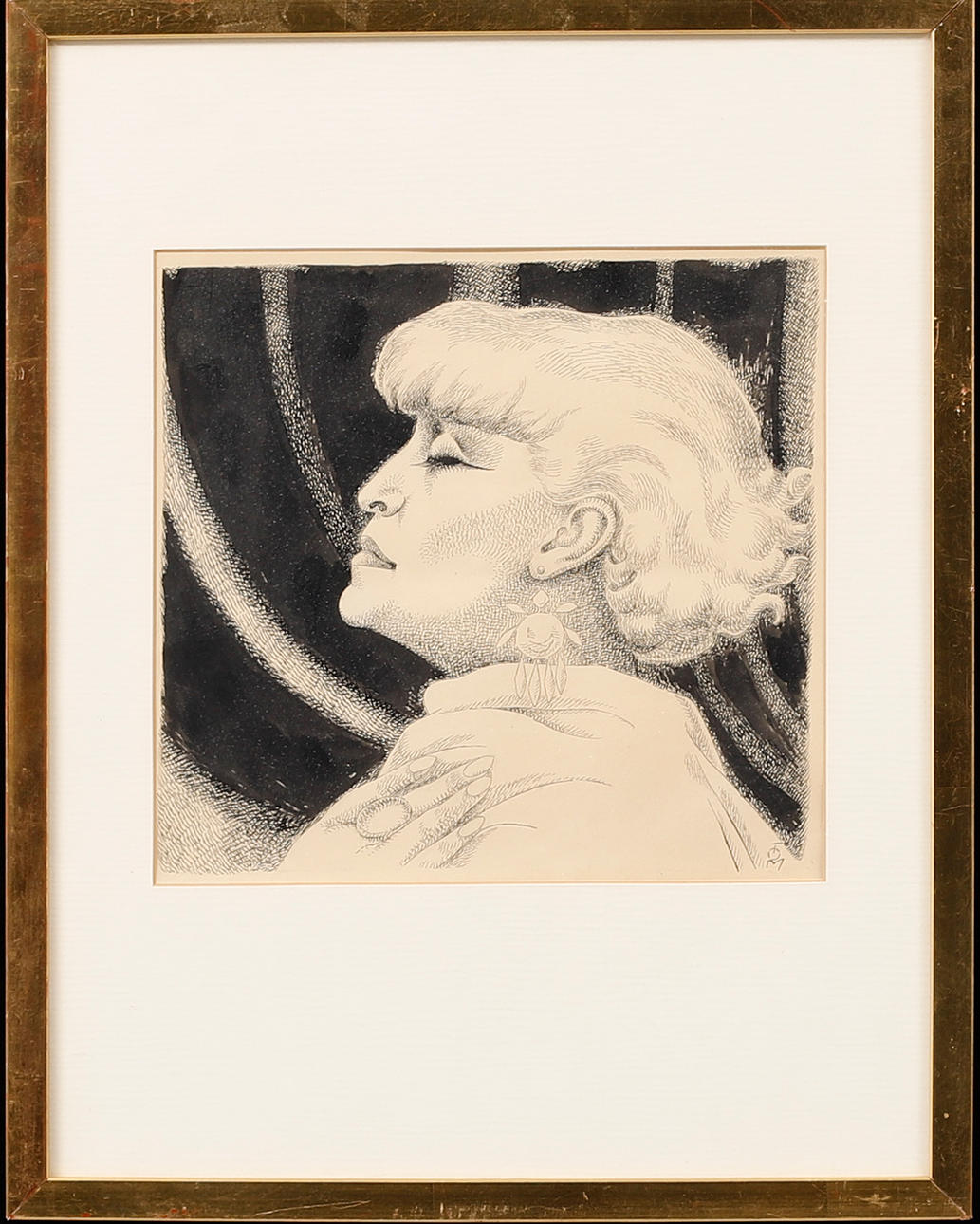 TOM NERMAN. Tuschteckning, signerad TOM.