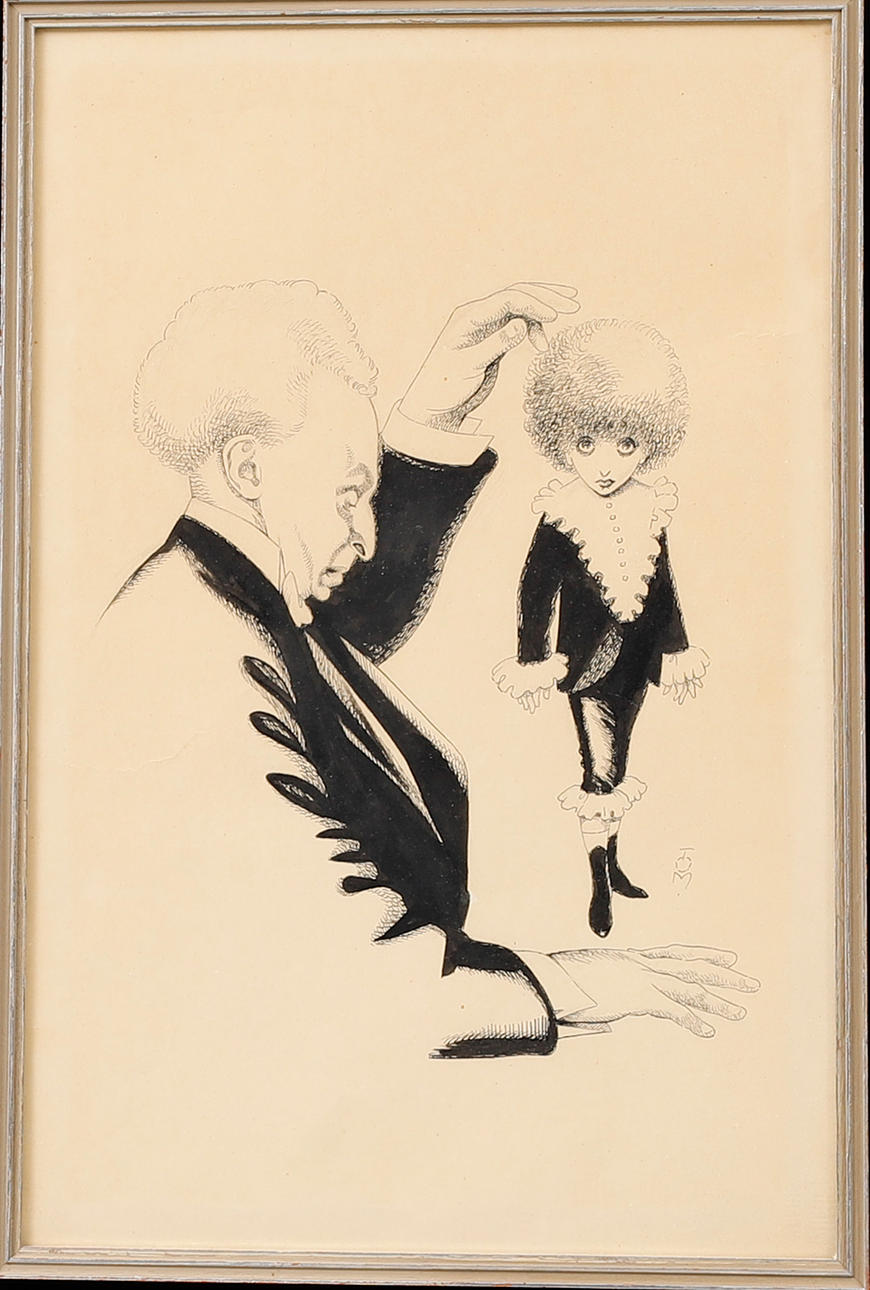 TOM NERMAN. Tuschteckning, signerad TOM.