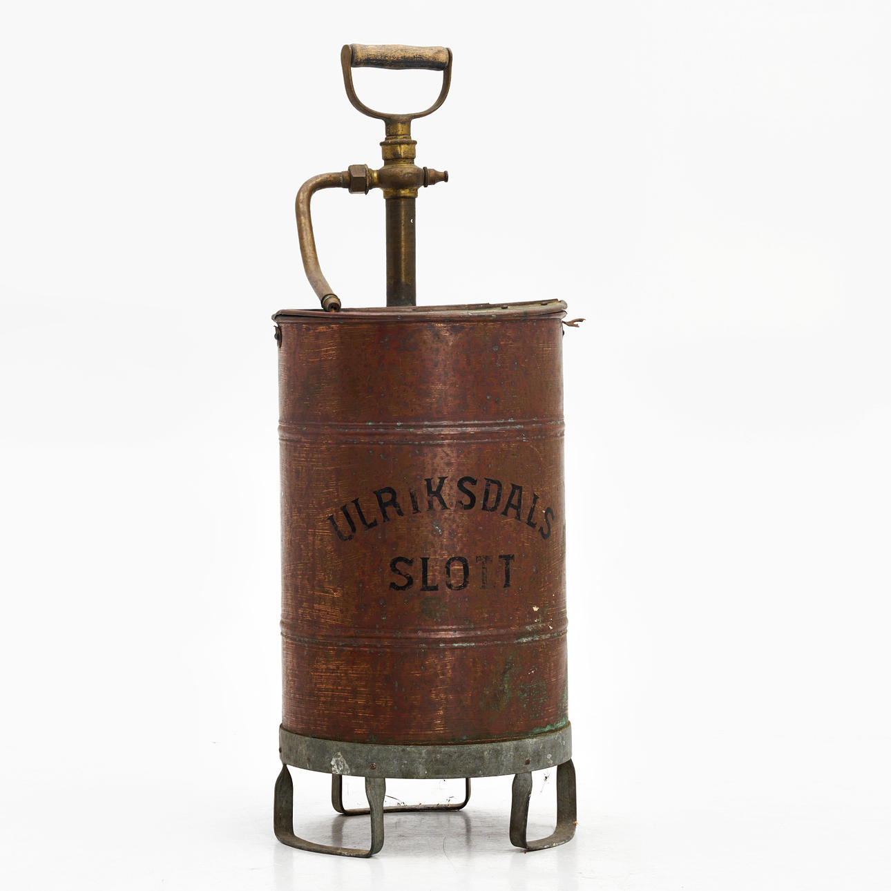 A copper fire extinguisher, Ulriksdal Castle, circa 1930/40s.