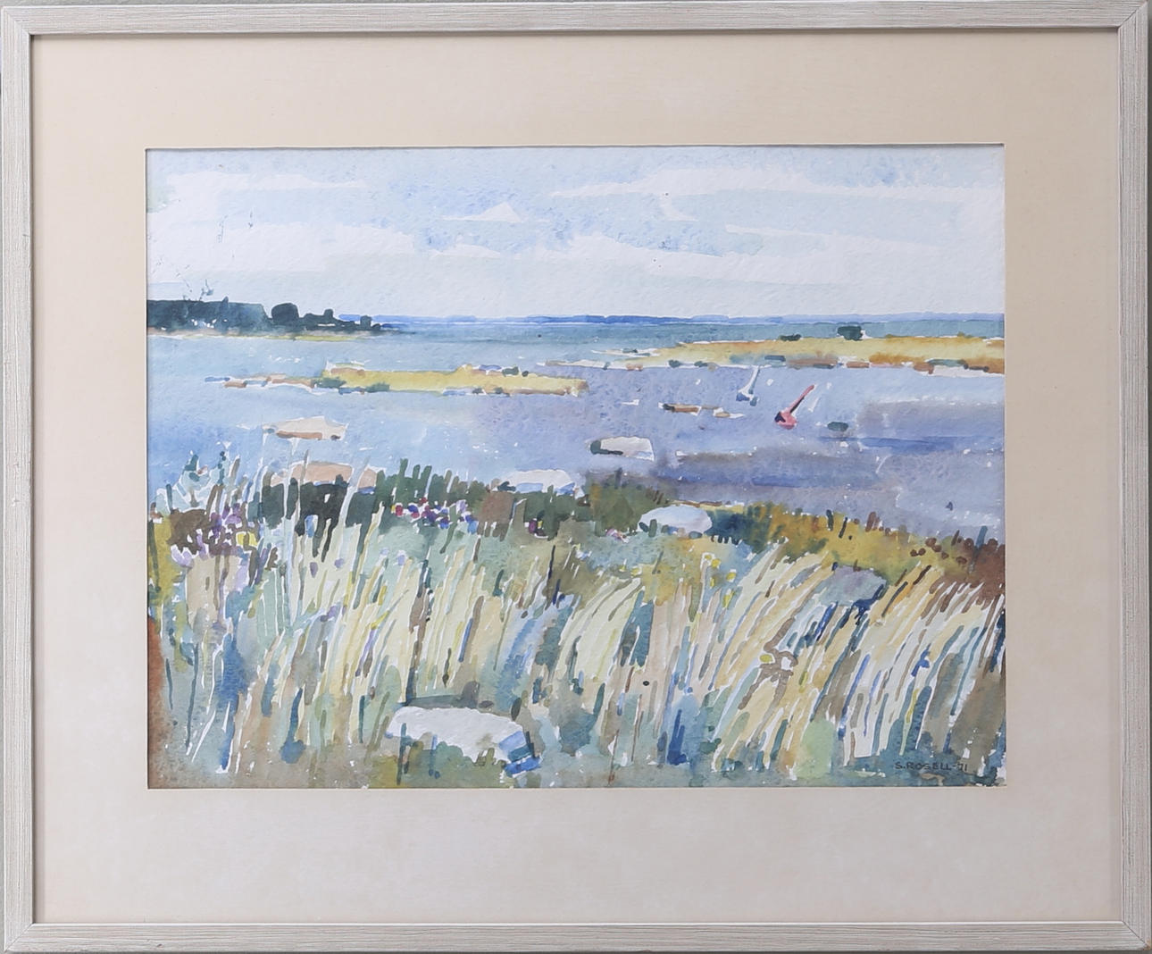 STIG ROSELL. Ölandskust, akvarell, signerad "S.Rosell-71", 1971.