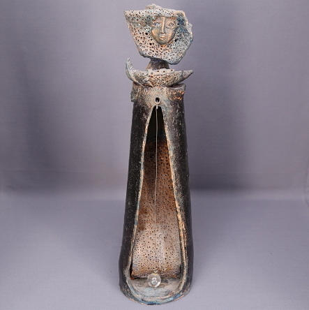 LJUBICA RATKAJEC KOCICA. STATYETT, keramik, signerad Ljubica Kocica 1986.