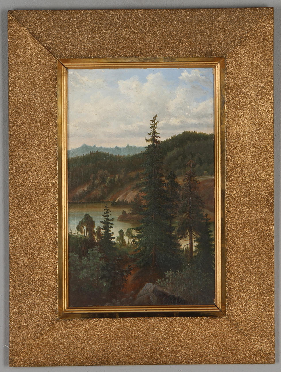 OKÄND KONSTNÄR. Landskapsmotiv, olja på pannå, otydligt signerad.