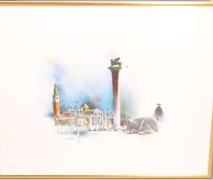 BENGT LANDIN. TAVLA, litografi 150/250, signerad Bengt Landin, komposition.