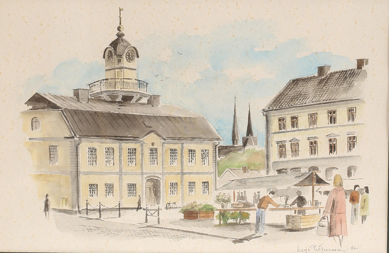 INGE PETTERSSON. Akvarel, signeret-82.