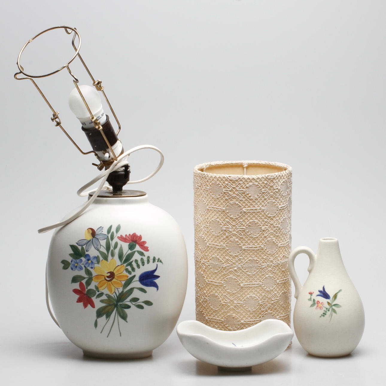 KERAMIK, flintgods, 3 delar, Rörstrand.