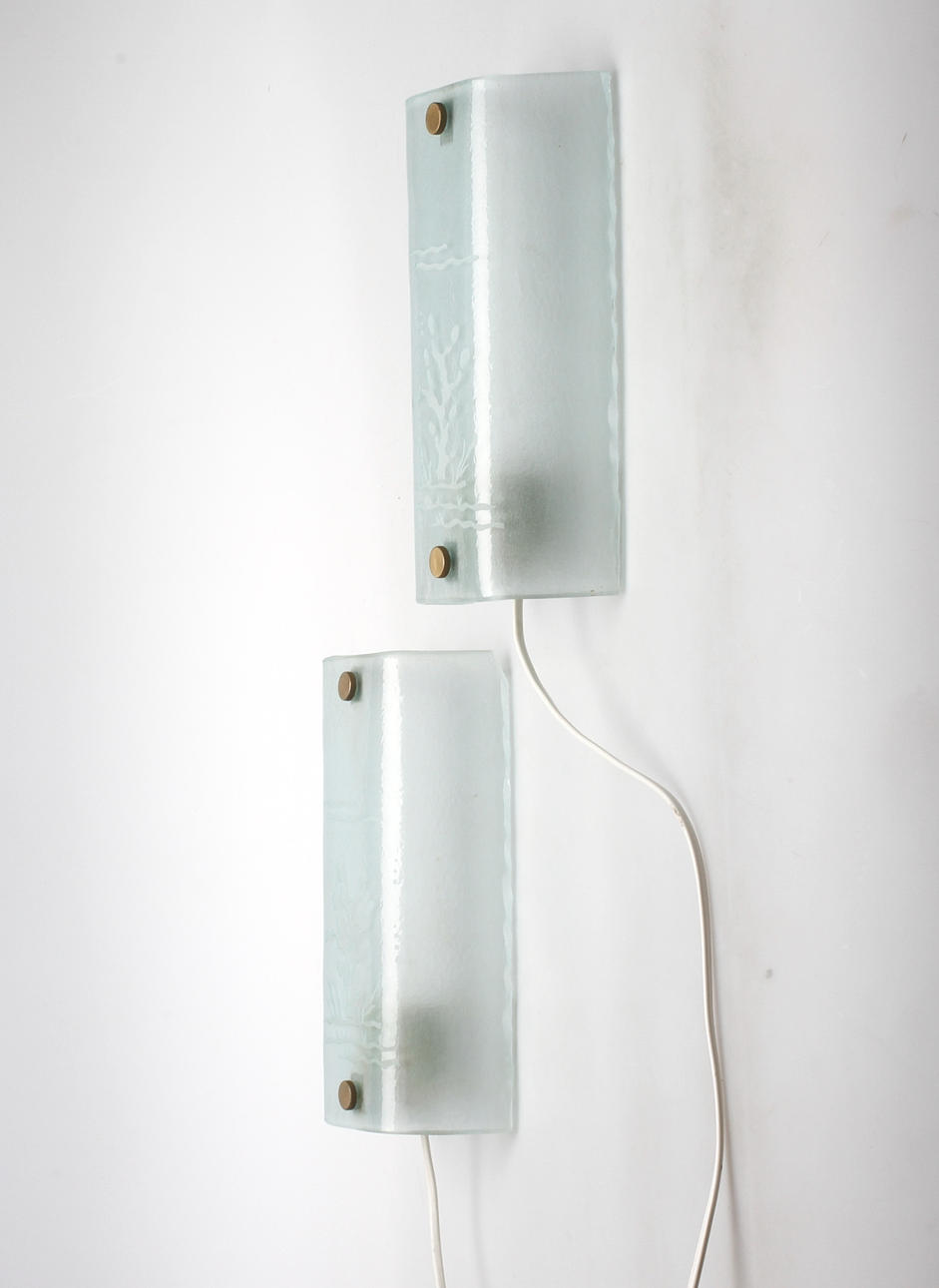 VÄGGLAMPOR, ett par, möjligen Glössner, 1930/40-tal.