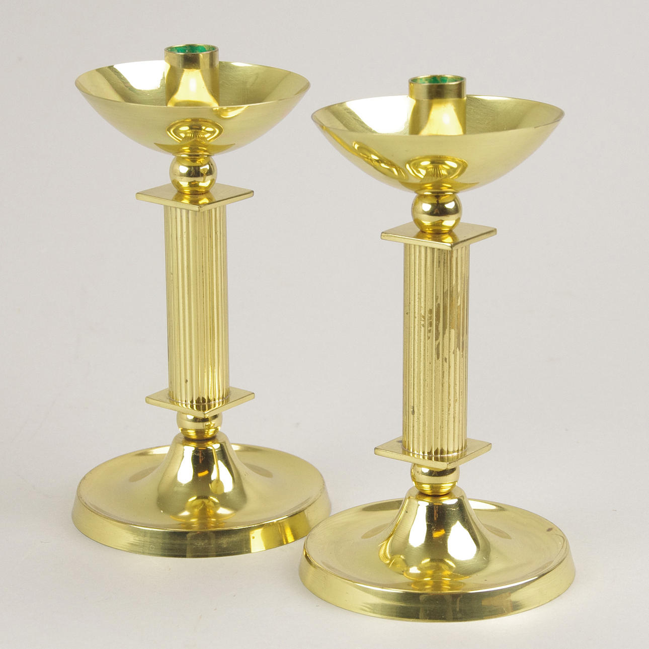 LJUSSTAKAR, 1 par, mässing design Sölve Carlsson, Helsingborg 1985.