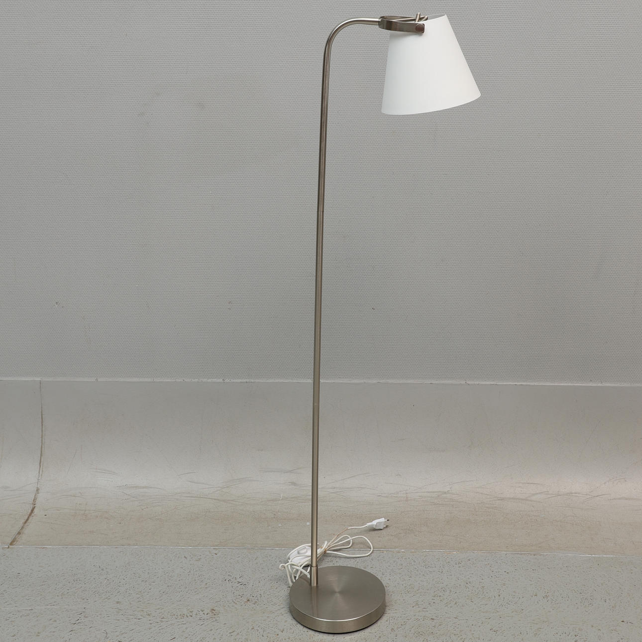 Floor lamp, chrome and white, Markslöjd, 1900/2000s.