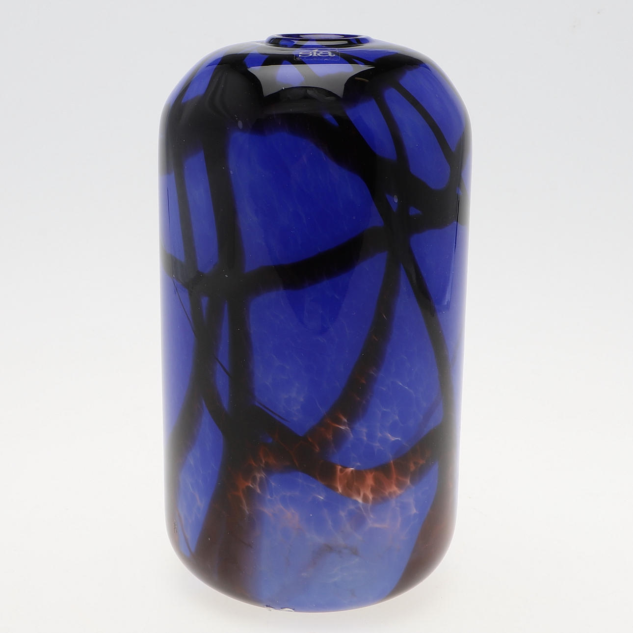 VAS, blått glas, Sia glasbruk.