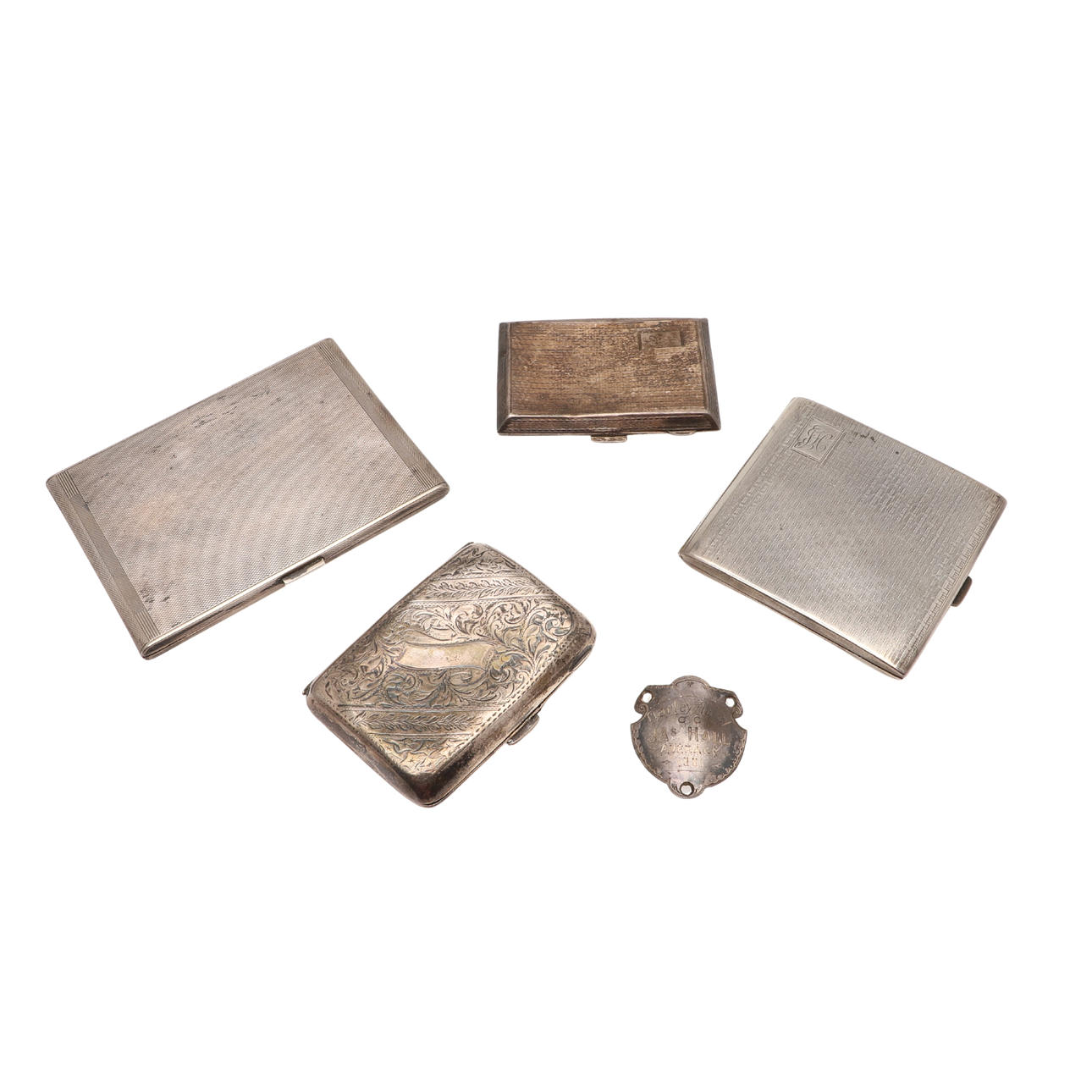 FYRA SILVER CIGARETTFODRAL.