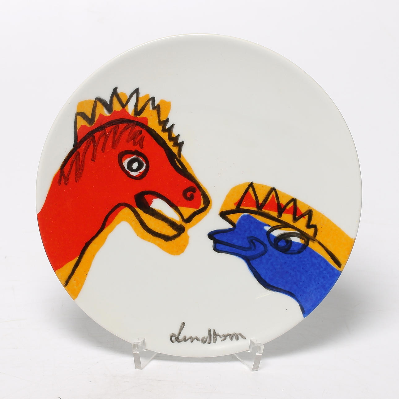 BENGT LINDSTRÖM. Fat, porslin, handmålat, limited edition 40 ex. signerad.