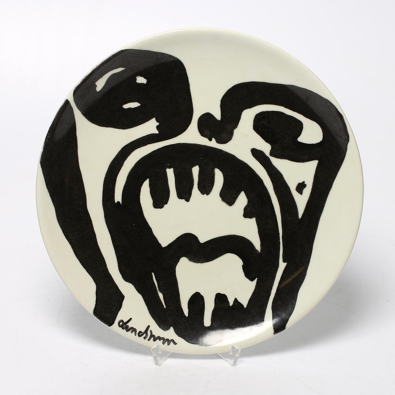 BENGT LINDSTRÖM. Fat, porslin, "Skriet", handmålat, limited edition 40 ex. signerad och daterad 1999.