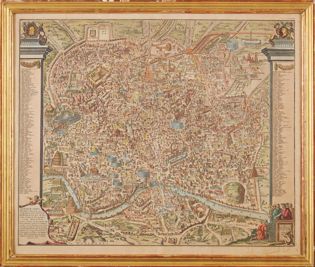 KARTA ÖVER ROM, efter Pieter van der Aa, antikens Rom.