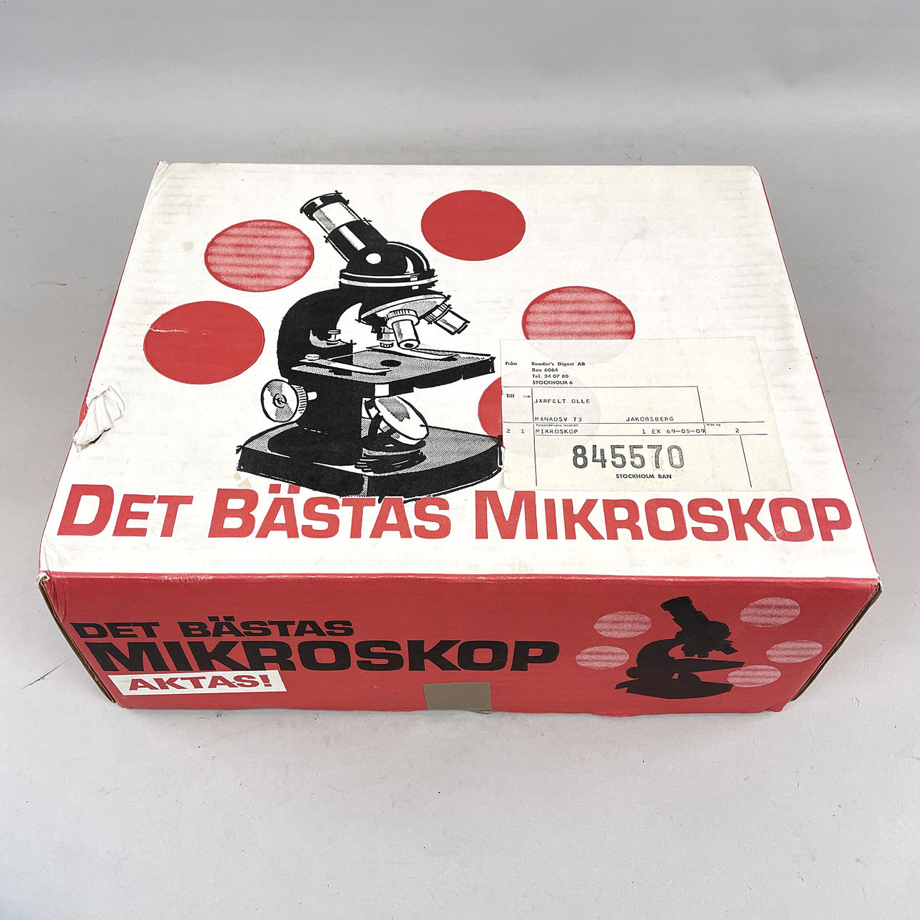 MIKROKABINET. „Det bedste mikroskop“ i original karton.