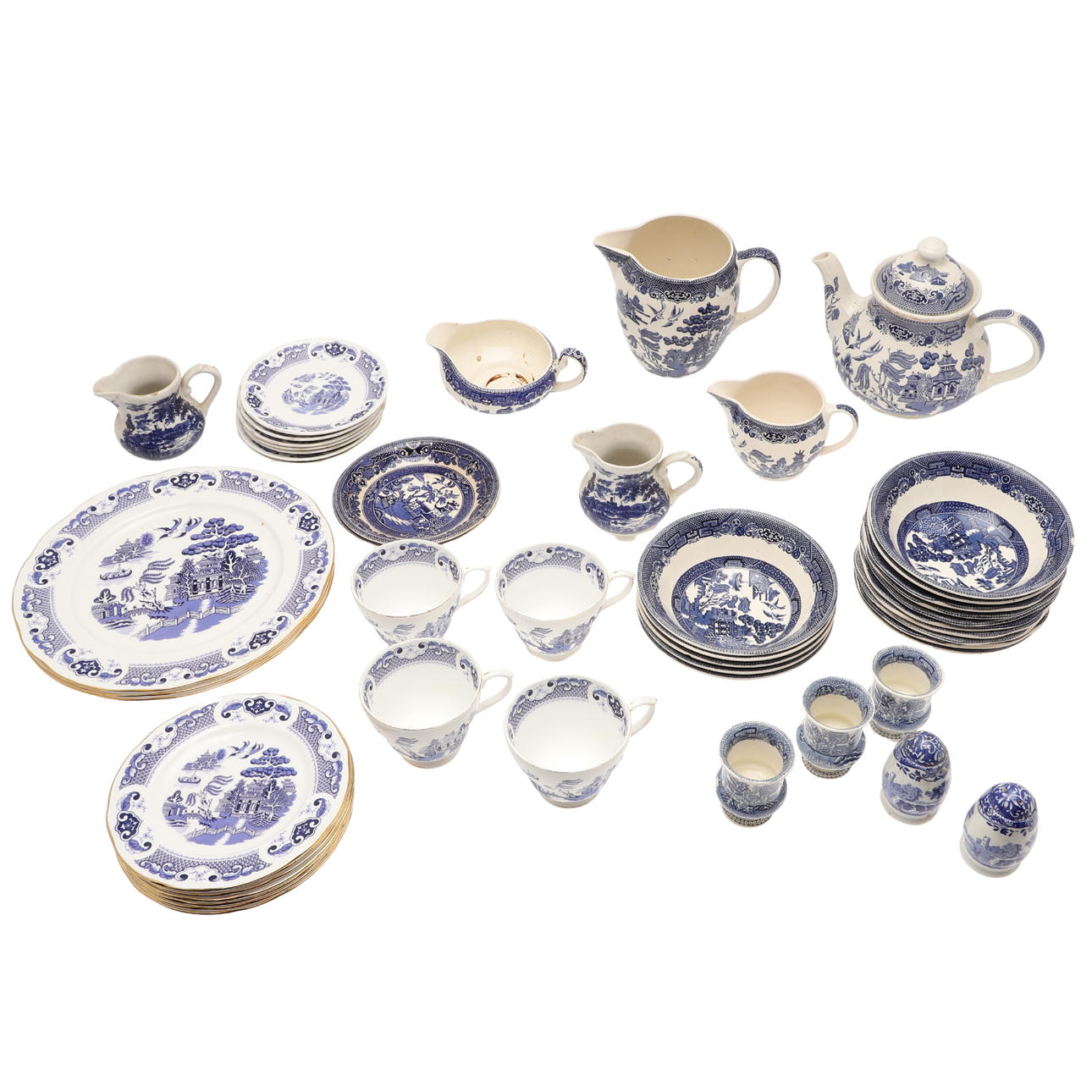A DUCHESS 'WILLOW' PATTERN PART TEA SET.