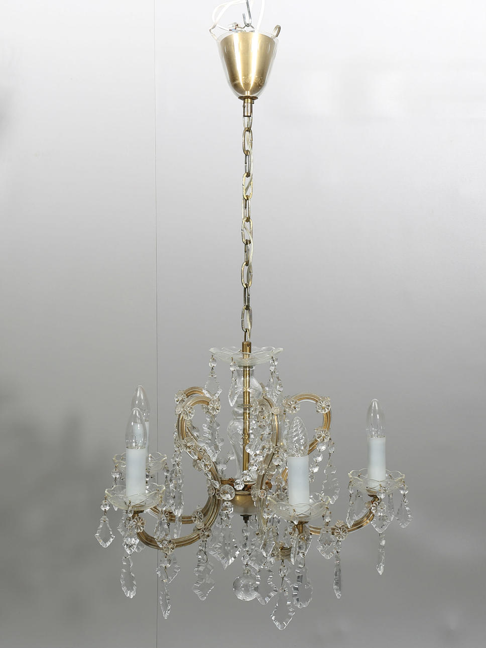 TAKLAMPA, glas och prismor, "Maria Theresia", 1900-talets andra hälft.