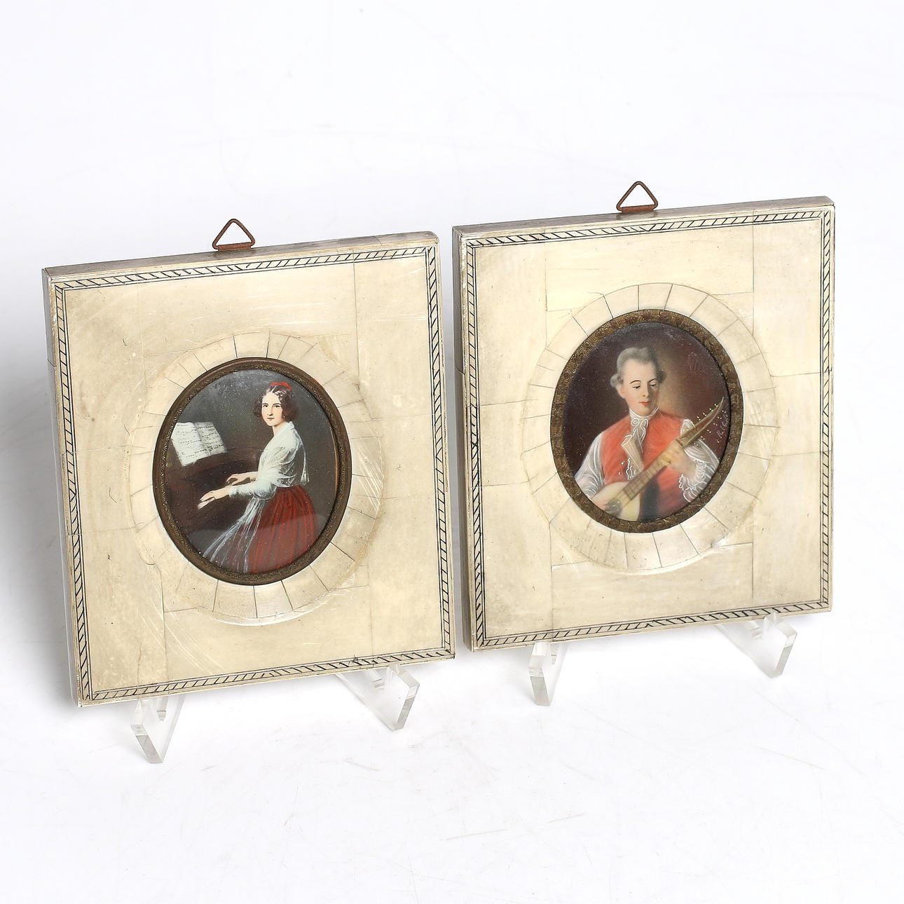 MINIATYRMÅLNINGAR, Jenny Lind och Michael Bellman, 1900-talets första hälft.