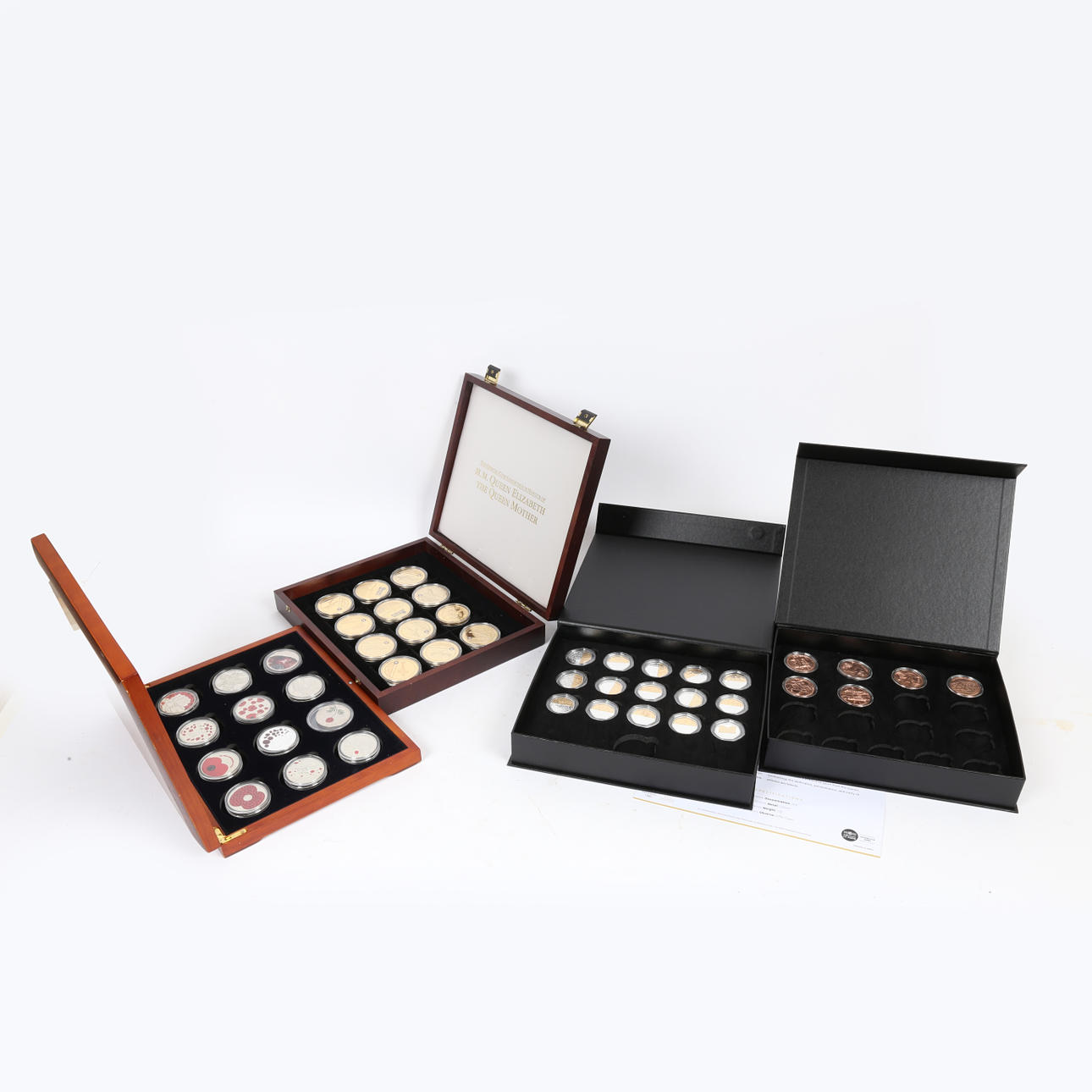 FOUR VARIOUS BOXED COIN SETS, ALL BOXED (4).