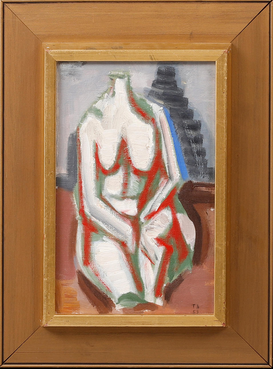 TORSTEN BERGMARK. “Figure torso”, oil on panel, signed and dated 52.
