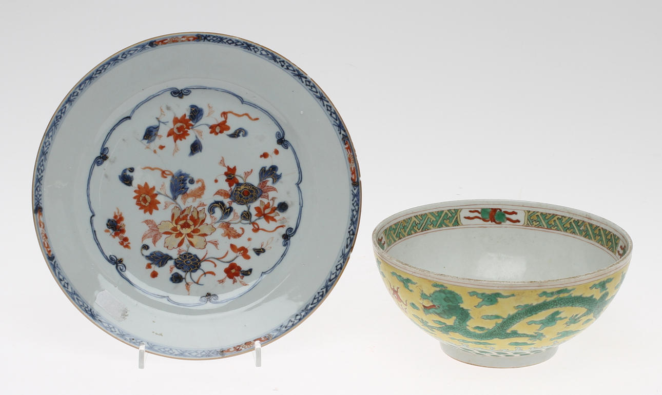 SKÅL och TALLRIK, porslin, Kina.