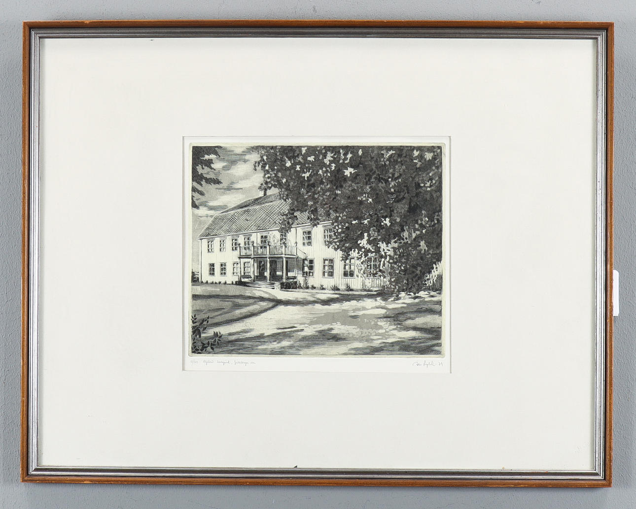 ÅKE LYRHOL etching, Björnö Herrgård, signed -79.