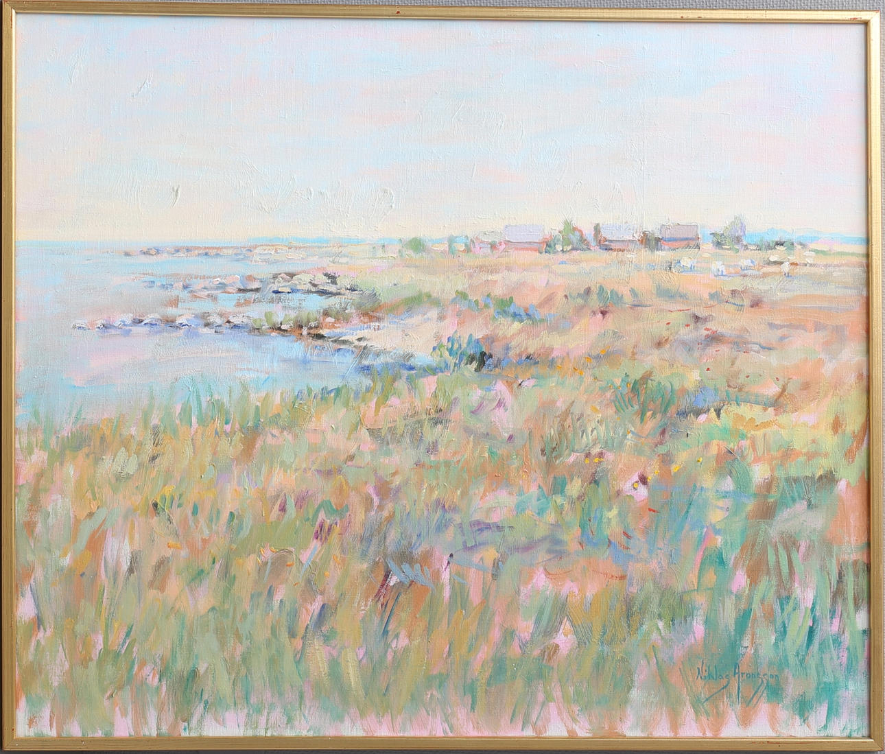 NIKLAS ARONSSON. "Ölandsstrand, vid Hulterstad". Olja på duk, signerad, daterad 1997 a tergo.