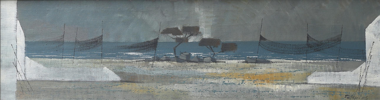 HANS FELLENIUS. Kustlandskap. Olja på duk, signerad.