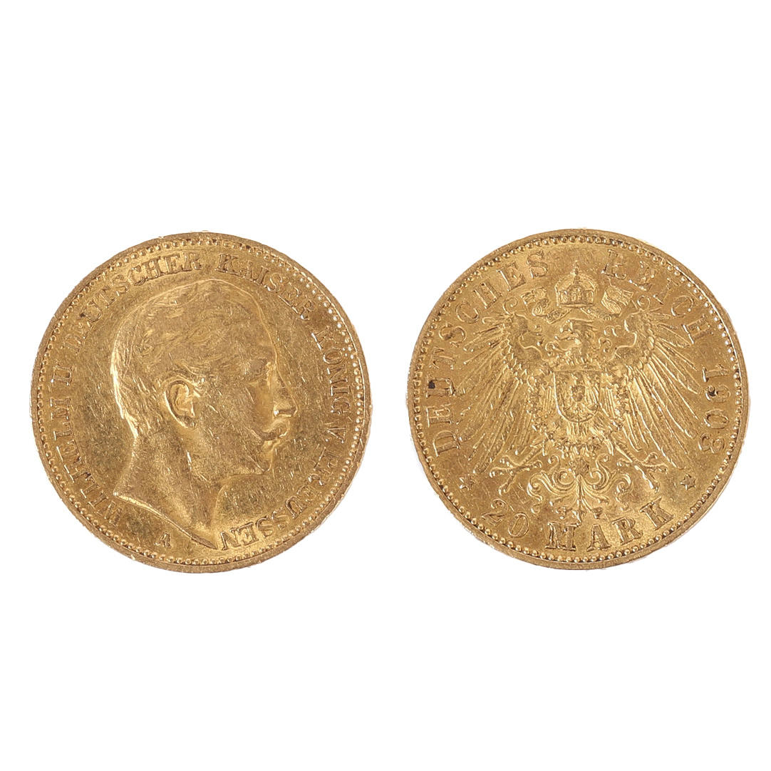 TYSKA WILHELM II 20 MARK GULDMYNT.